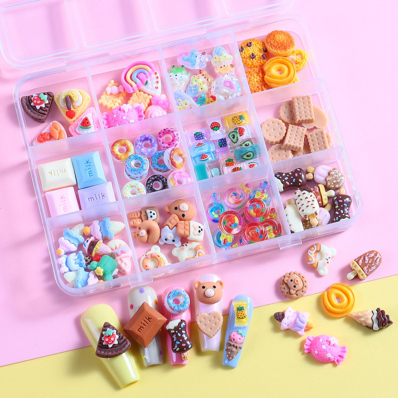 MAYCREATE® 3D Mix Assorted Color Nail Charms Acrylic Multi Cute Nail Art Charms MAYCREATE® 3D Mix Assorted Color Nail Charms Acrylic Multi Cute Nail Art Charms